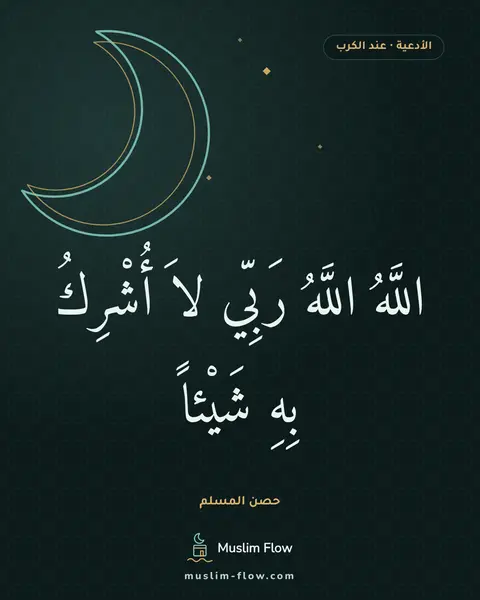 دعاء الكرب: اللَّهُ اللَّهُ رَبِّي لاَ أُشْرِكُ بِهِ شَيْئاً