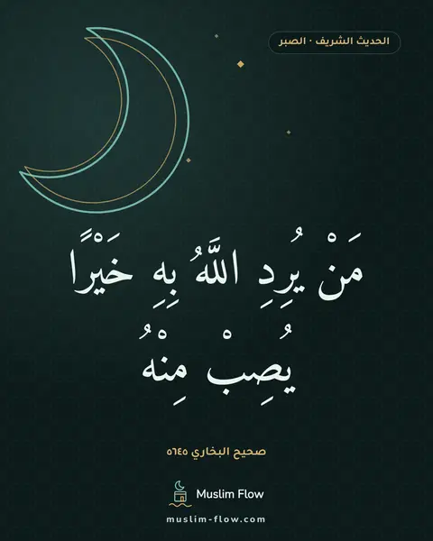 صحيح البخاري ٥٦٤٥: مَنْ يُرِدِ اللَّهُ بِهِ خَيْرًا يُصِبْ مِنْهُ