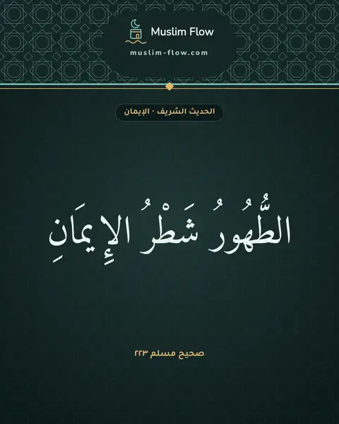 صحيح مسلم ٢٢٣: الطُّهُورُ شَطْرُ الإِيمَانِ