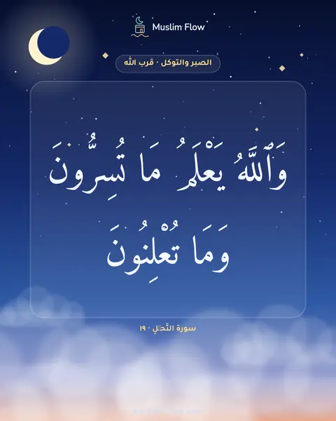 سورة النَّحۡلِ · ١٩: وَٱللَّهُ يَعْلَمُ مَا تُسِرُّونَ وَمَا تُعْلِنُونَ