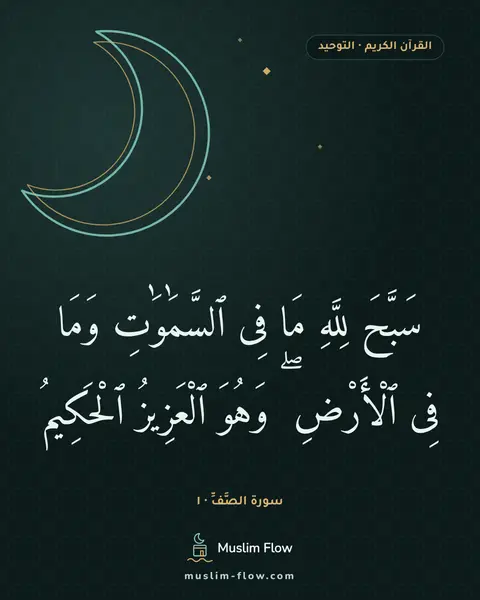 سورة الصَّفِّ · ١: سَبَّحَ لِلَّهِ مَا فِى ٱلسَّمَٰوَٰتِ وَمَا فِى ٱلْأَرْضِ ۖ وَهُوَ ٱلْعَزِيزُ ٱلْحَكِيمُ
