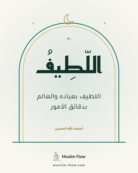 اللَّطِيفُ: اللطيف بعباده والعالم بدقائق الأمور