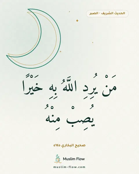 صحيح البخاري ٥٦٤٥: مَنْ يُرِدِ اللَّهُ بِهِ خَيْرًا يُصِبْ مِنْهُ
