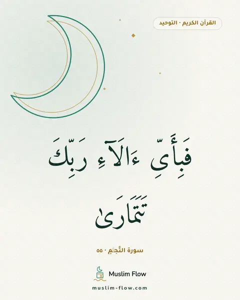 سورة النَّجۡمِ · ٥٥: فَبِأَىِّ ءَالَآءِ رَبِّكَ تَتَمَارَىٰ