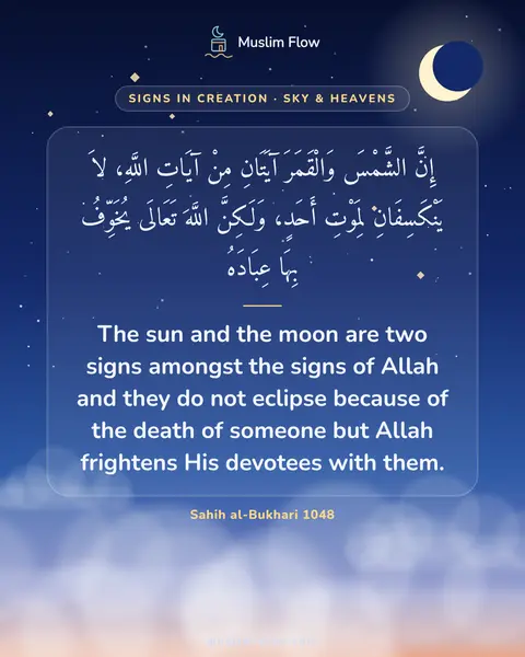 Sahih al-Bukhari 1048: The sun and the moon are two signs amongst the signs of Allah and they do not eclipse because of…