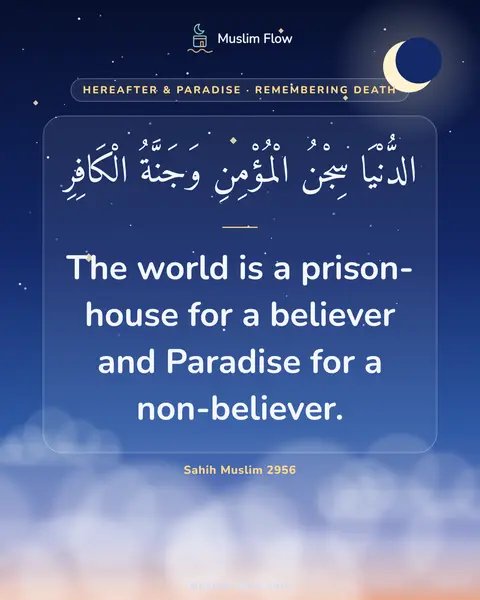 Sahih Muslim 2956: The world is a prison-house for a believer and Paradise for a non-believer.