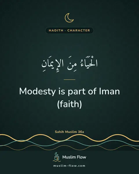 Sahih Muslim 36a: Modesty is part of Iman (faith)