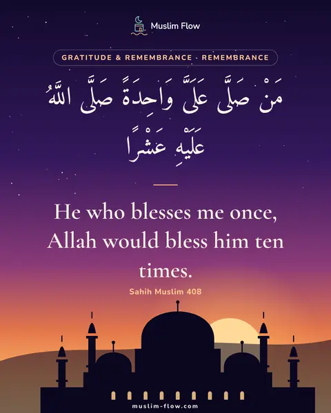 Sahih Muslim 408: He who blesses me once, Allah would bless him ten times.