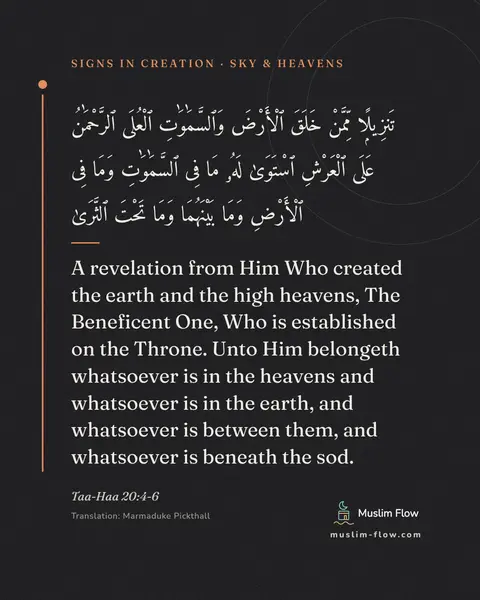 Taa-Haa 20:4-6: A revelation from Him Who created the earth and the high heavens, The Beneficent One, Who is…