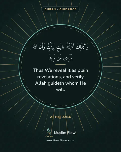 Al-Hajj 22:16: Thus We reveal it as plain revelations, and verily Allah guideth whom He will.