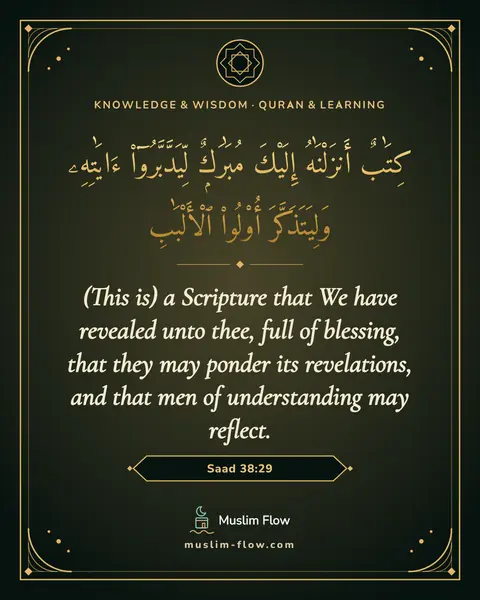 Saad 38:29: (This is) a Scripture that We have revealed unto thee, full of blessing, that they may ponder its…