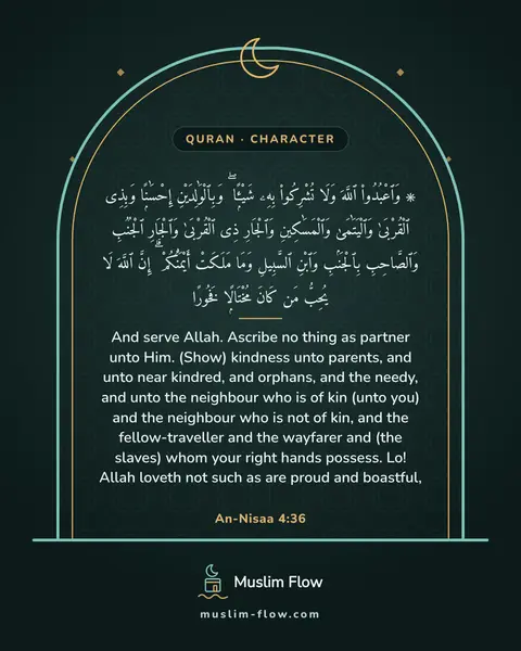 An-Nisaa 4:36: And serve Allah. Ascribe no thing as partner unto Him. (Show) kindness unto parents, and unto near…