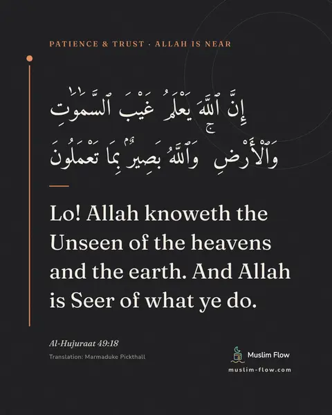 Al-Hujuraat 49:18: Lo! Allah knoweth the Unseen of the heavens and the earth. And Allah is Seer of what ye do.