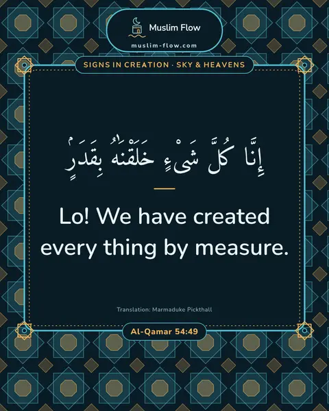 Al-Qamar 54:49: Lo! We have created every thing by measure.