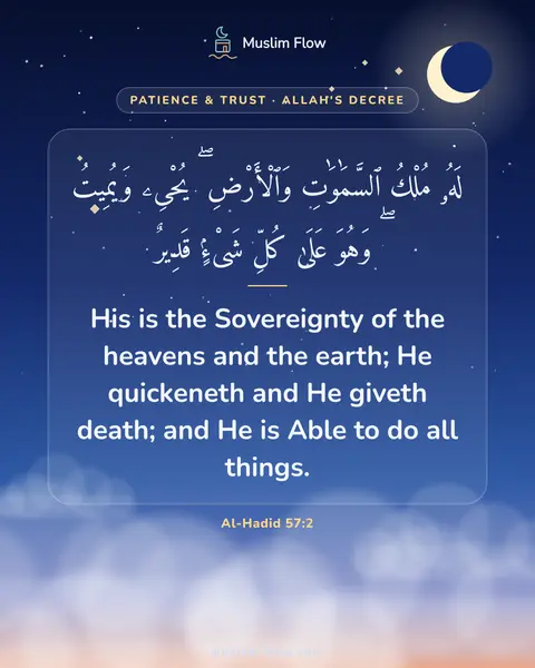 Al-Hadid 57:2: His is the Sovereignty of the heavens and the earth; He quickeneth and He giveth death; and He is…