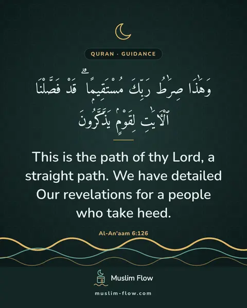 Al-An'aam 6:126: This is the path of thy Lord, a straight path. We have detailed Our revelations for a people who…
