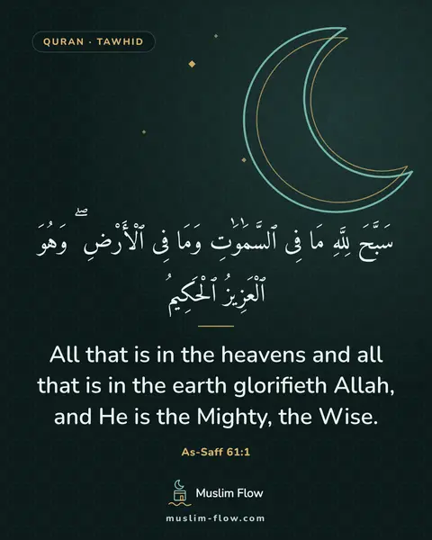 As-Saff 61:1: All that is in the heavens and all that is in the earth glorifieth Allah, and He is the Mighty, the…