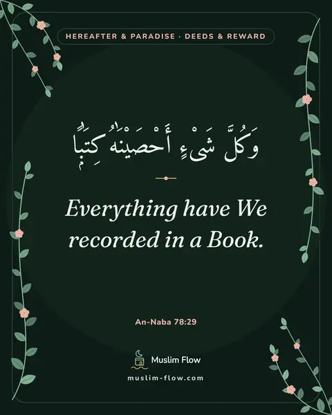 An-Naba 78:29: Everything have We recorded in a Book.