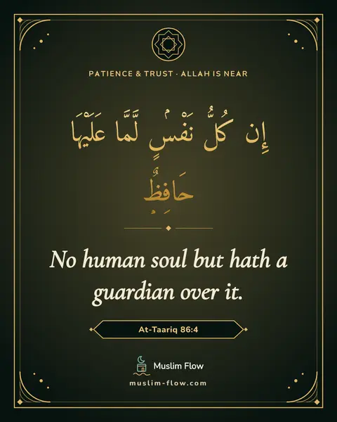 At-Taariq 86:4: No human soul but hath a guardian over it.