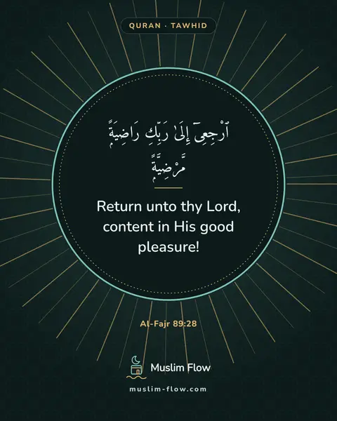 Al-Fajr 89:28: Return unto thy Lord, content in His good pleasure!
