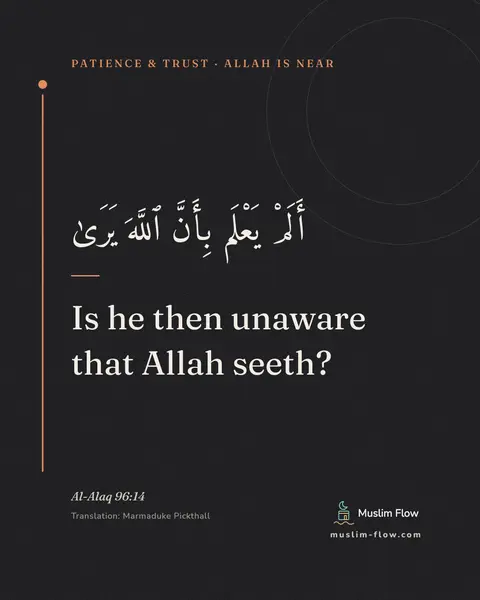 Al-Alaq 96:14: Is he then unaware that Allah seeth?