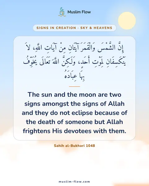 Sahih al-Bukhari 1048: The sun and the moon are two signs amongst the signs of Allah and they do not eclipse because of…