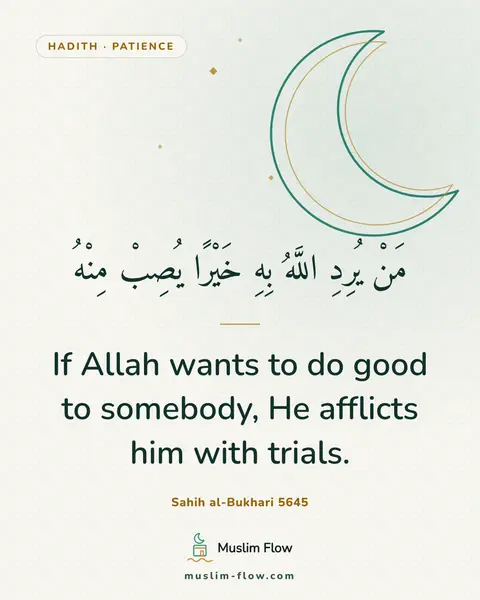Sahih al-Bukhari 5645: If Allah wants to do good to somebody, He afflicts him with trials.