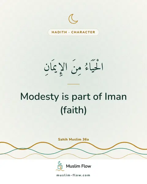 Sahih Muslim 36a: Modesty is part of Iman (faith)