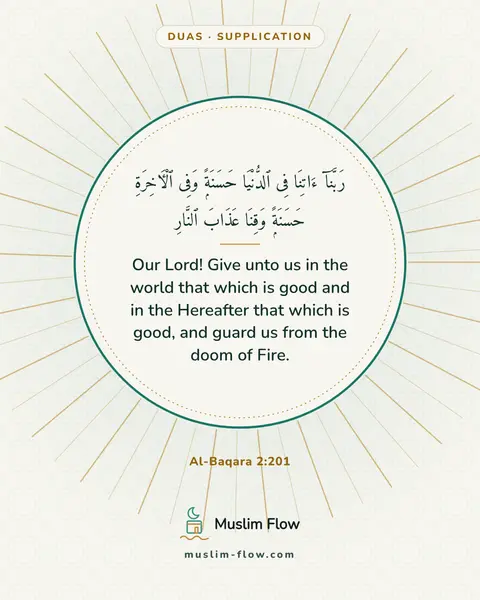 Al-Baqara 2:201: Our Lord! Give unto us in the world that which is good and in the Hereafter that which is good, and…