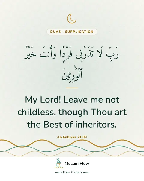 Al-Anbiyaa 21:89: My Lord! Leave me not childless, though Thou art the Best of inheritors.