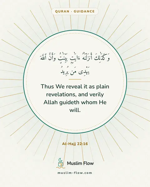 Al-Hajj 22:16: Thus We reveal it as plain revelations, and verily Allah guideth whom He will.
