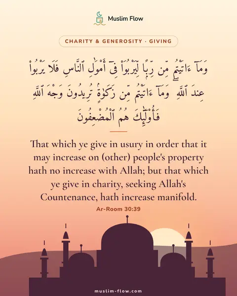Ar-Room 30:39: That which ye give in usury in order that it may increase on (other) people's property hath no…