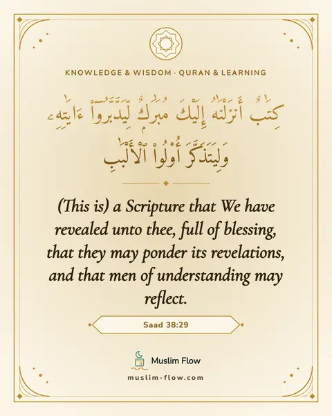 Saad 38:29: (This is) a Scripture that We have revealed unto thee, full of blessing, that they may ponder its…