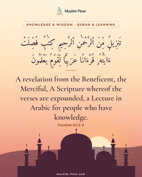 Fussilat 41:2-3: A revelation from the Beneficent, the Merciful, A Scripture whereof the verses are expounded, a…