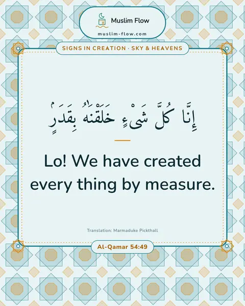 Al-Qamar 54:49: Lo! We have created every thing by measure.