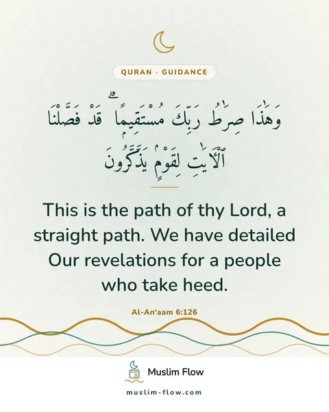 Al-An'aam 6:126: This is the path of thy Lord, a straight path. We have detailed Our revelations for a people who…