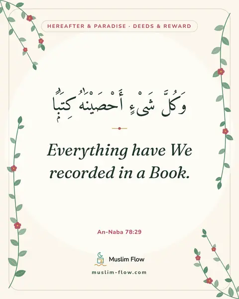 An-Naba 78:29: Everything have We recorded in a Book.