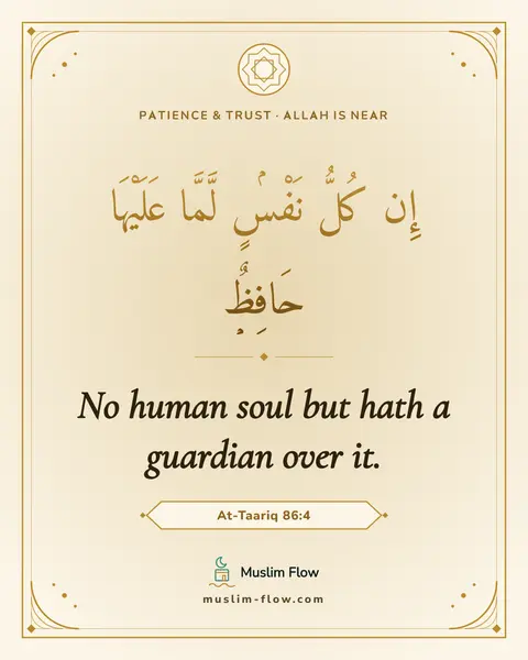 At-Taariq 86:4: No human soul but hath a guardian over it.